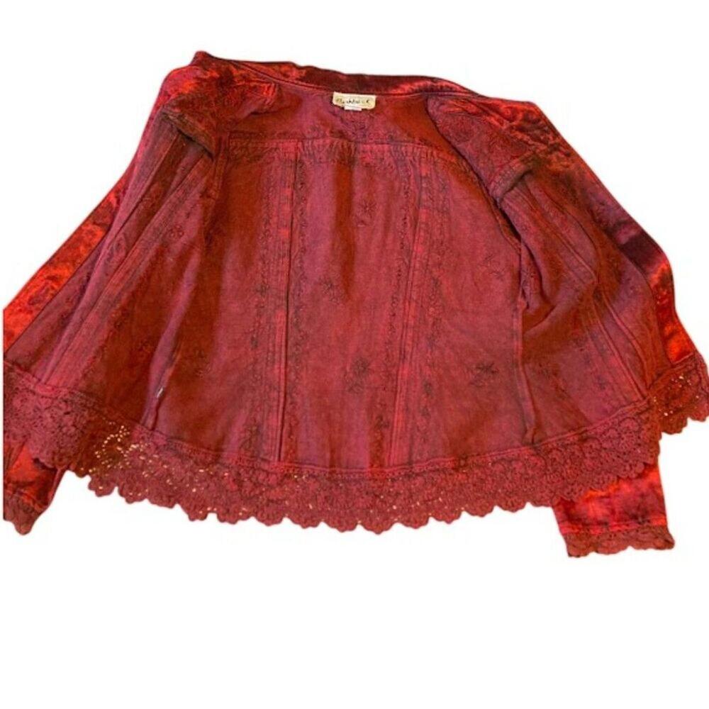 Vintage Flashback Jacket embroidery beads lace mid-weight unlined women's Large - Picture 8 of 12
